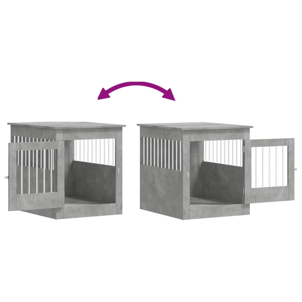vidaXL Gabbia Cani Arredamento Grigio Cemento 64,5x80x71cm Multistrato