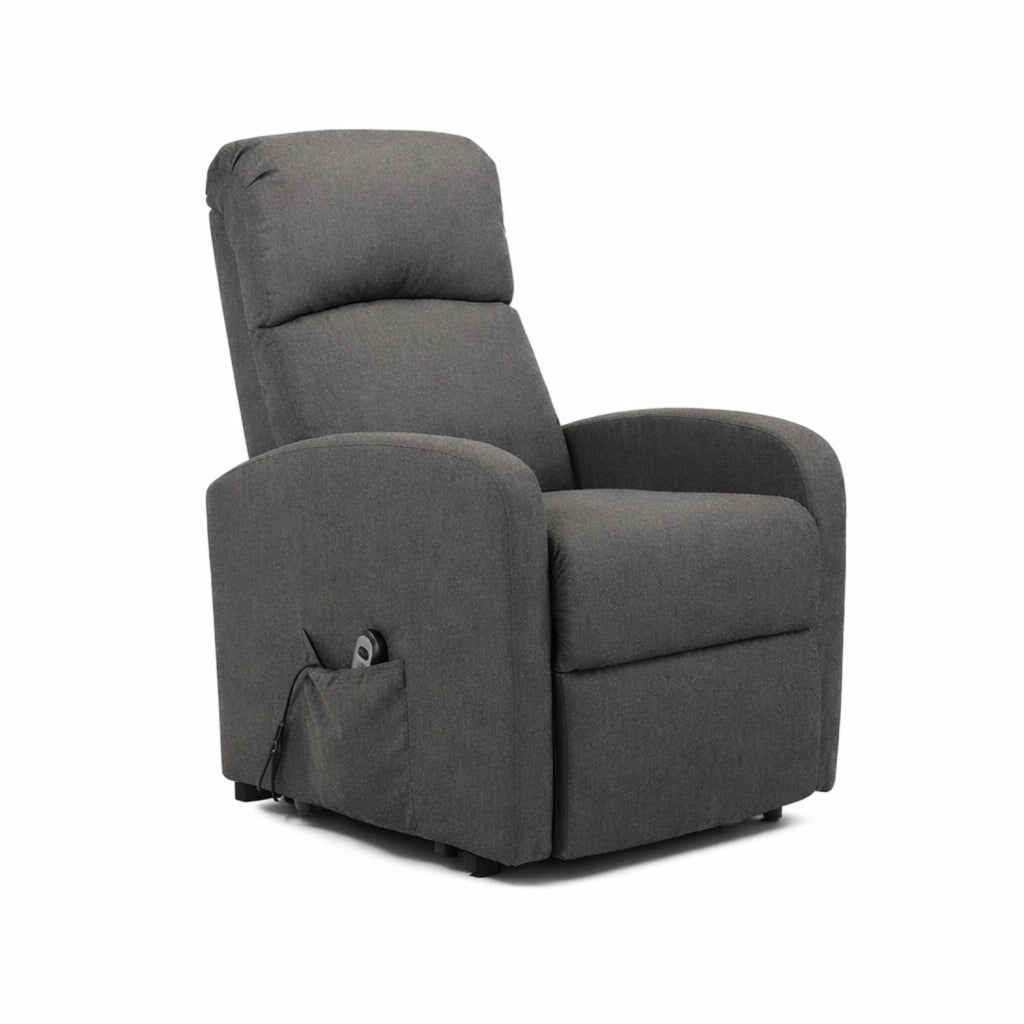 Poltrona Relax Elettrica Con Alzapersona Reclinabile 135° Schienale Ergonomico E Telecomando Poltrona TV Comfort per Anziani Soggiorno 65 x 85 x 105 cm Grigio