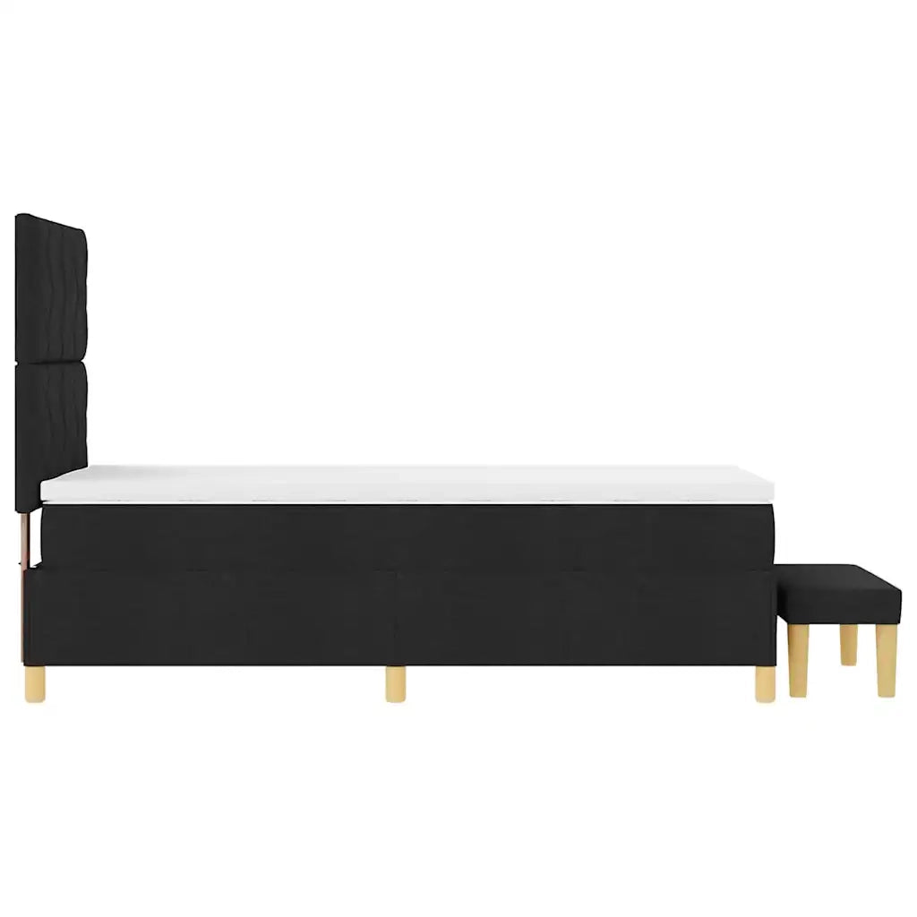 Letto a molle con materasso Nero 90 x 190 cm Tessuto 3344340