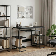 Scrivania con Spazio di Archiviazione Rovere Nero 8008032
