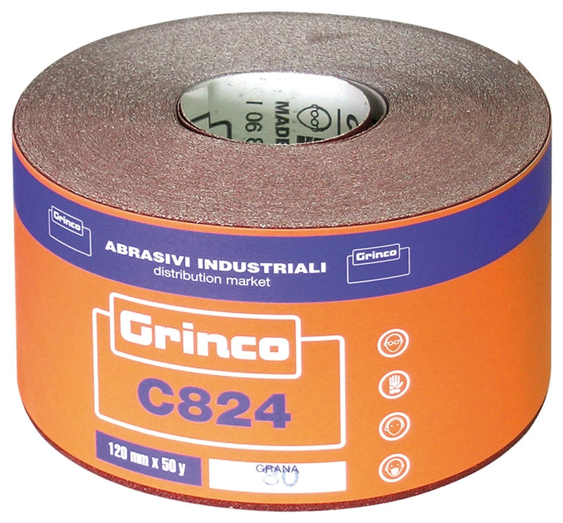 Abrasivi Industriali CARTA ABRASIVA GRINCO C824 CM.11,5 h X 45MT.  grana 80