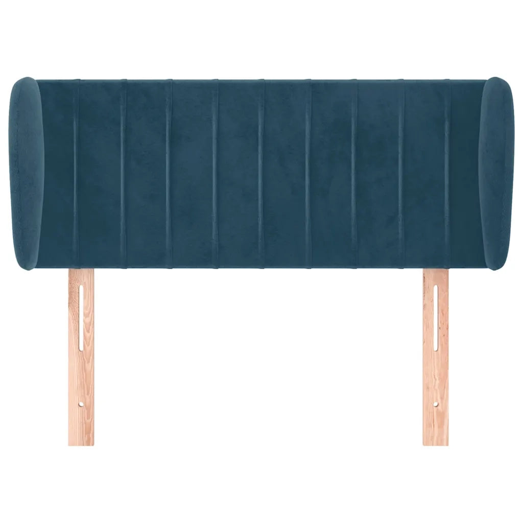 Testiera ad Orecchio-Testata con Orecchie Blu Scuro 103x23x78/88 cm in Velluto 613031
