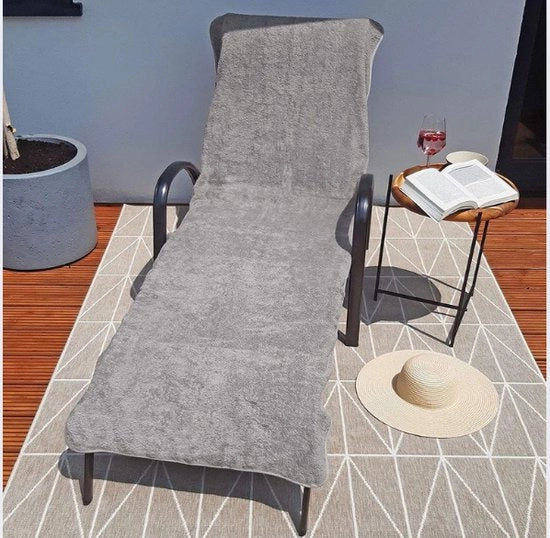 Copri-cuscino per ombrellone da giardino 75x215 cm grigio chiaro