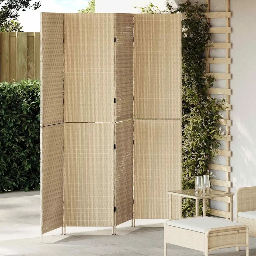 Divider per stanze Beige 195 x 180 cm polyrattan 42003679