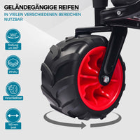 Carretto a mano pieghevole, max 80 kg, tessuto impermeabile rosso-nero, Carrello