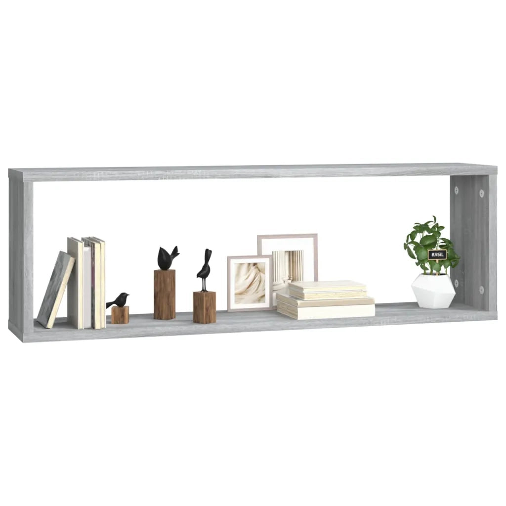 Mensole Cubo Muro 2 Grigio Sonoma 80x15x26,5 Legno Multistrato cod mxl 33375