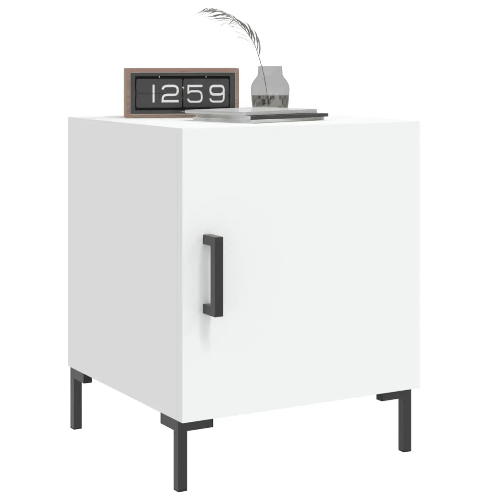 Comodino-Tavolino da notte Bianco 40x40x50 cm in Legno Multistrato 583007