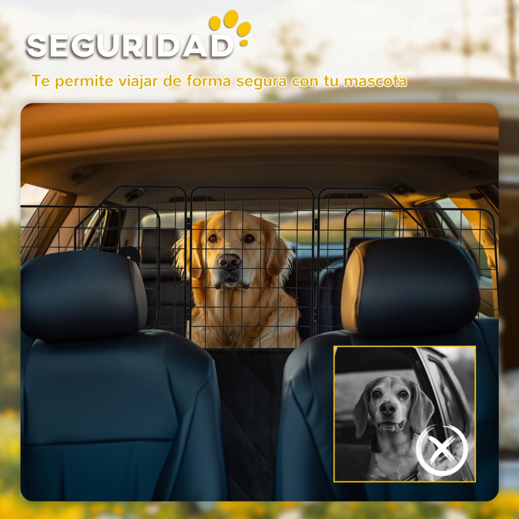 Barriera Protettiva per Cane Auto Pieghevole Aggiustabile ¨C zephmum ¨C Nero 93-150x42 cm
