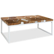 Tavolino da CaffÃ¨ in Legno di Teak e Resina 110x60x40 cm cod mxl 27191