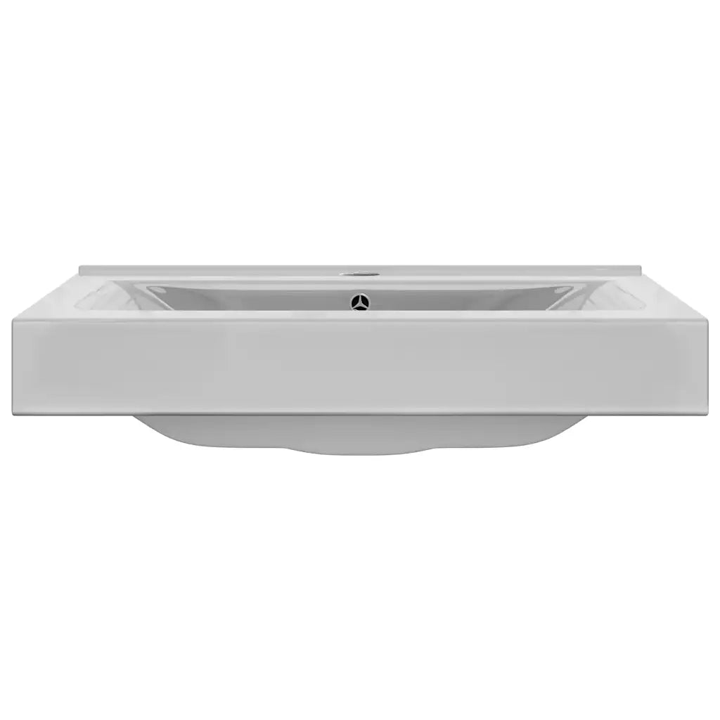 Lavandino con Troppopieno-Lavabo-Lavello 60x46x16 cm in Ceramica Argento