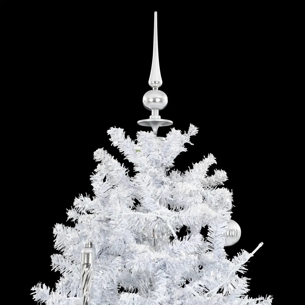 Albero di Natale | Decorazioni natalizie con Neve e Base a Ombrellone Bianco 190 cm