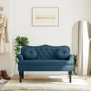 Panca con Cuscini-Sgabello-Divano Blu 120,5x65x75 cm in Velluto