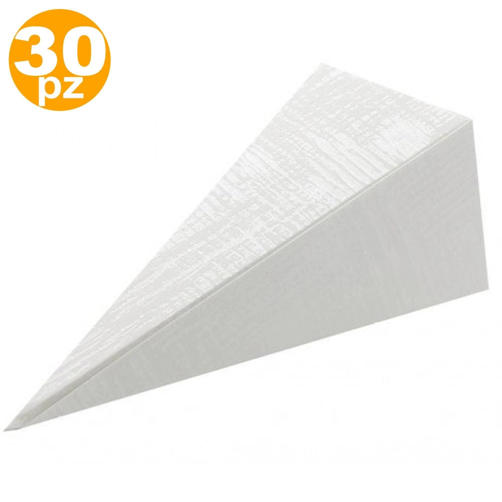 Trade Shop - Set Coni Cono Bianco Bomboniera Nascita Matrimoni Compleanno Portaconfetti Riso -