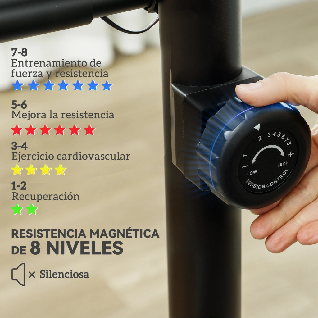 Cyclette con Resistenza Magnetica Regolabile ¨C Xylo ¨C Display LCD, Sedile Regolabile, 88x50,5x131,5 cm, Nero