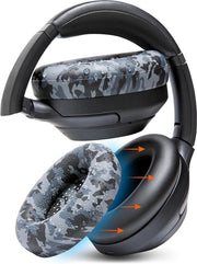 Orecchini da Orecchio per Sony WH1000XM3 - Copricapo in Silicone - Resistente al Sudore - Facile da Pulire - Nero Camo
