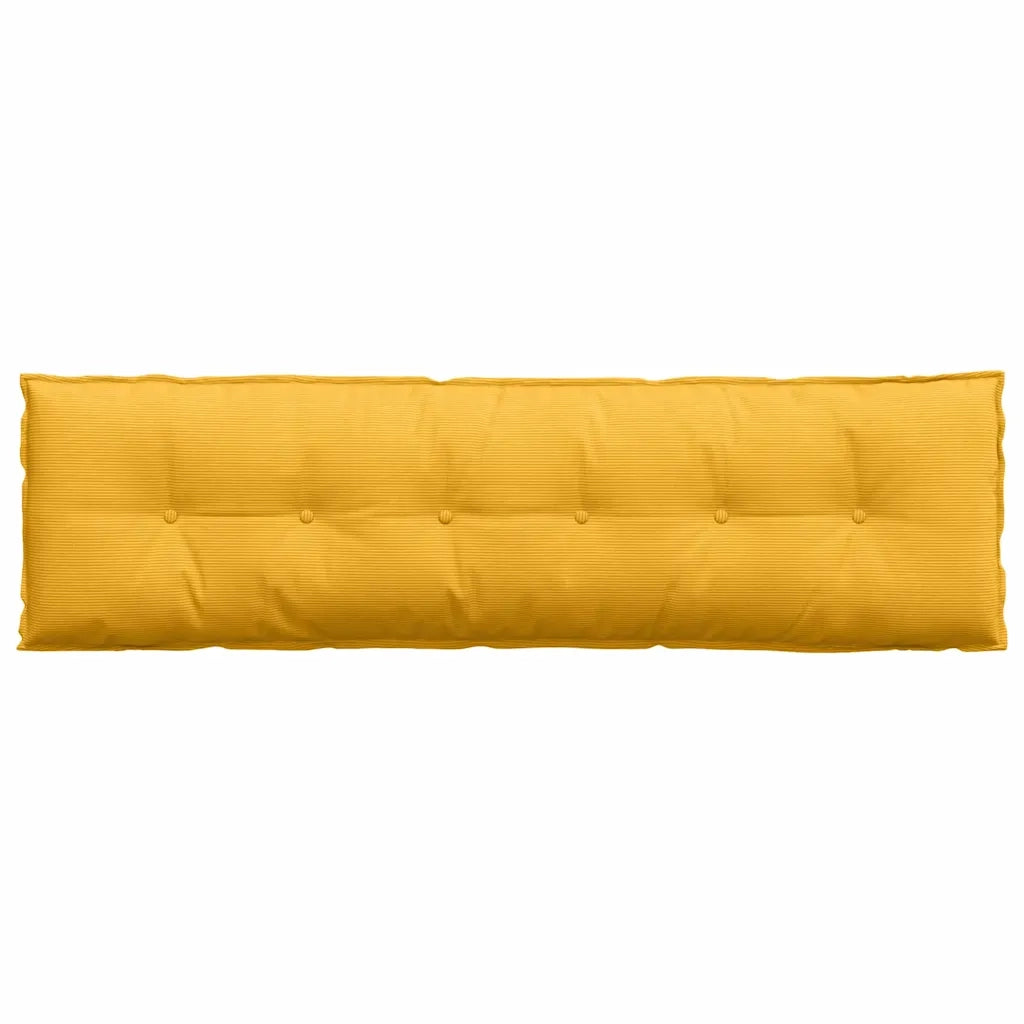 Cuscino per Schiena Giallo Chiaro 180 x 50 cm Tessuto in Cords