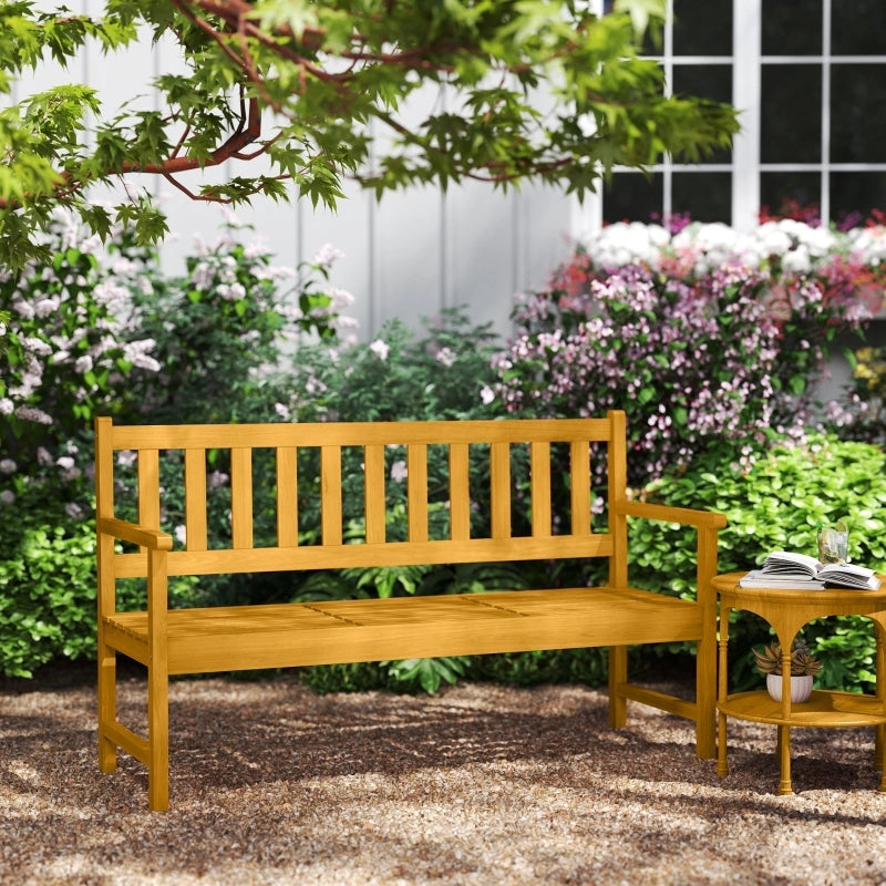 Panchina da giardino a 2 posti in legno resistente alle intemperie con tavolino pieghevole per balcone e giardino teak