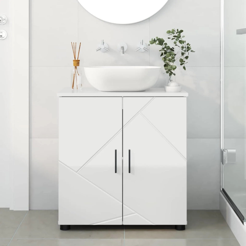 Mobile da Bagno con archiviazione Bianco Lucido 61 x 35 x 64 cm 883288