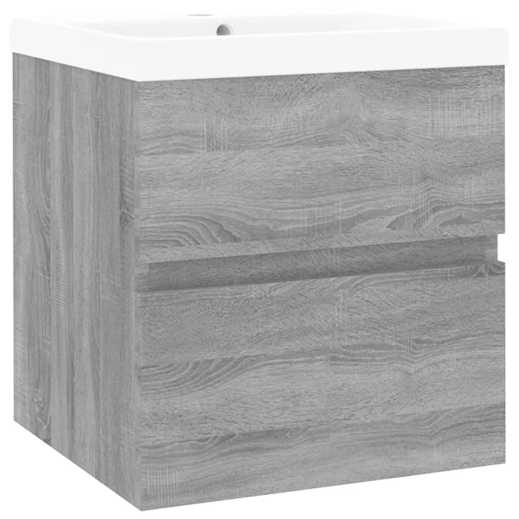 Mobile lavabo Sonoma con vasca integrata 41 x 38,5 x 45 cm legno ingegnerizzato grigio 02_0006886
