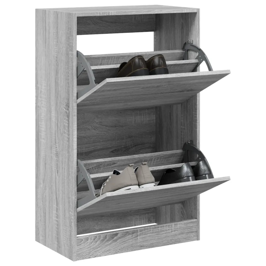 Scarpiera-Scaffale per scarpe Grigio Sonoma 60x34x96,5 cm in Legno Multistrato