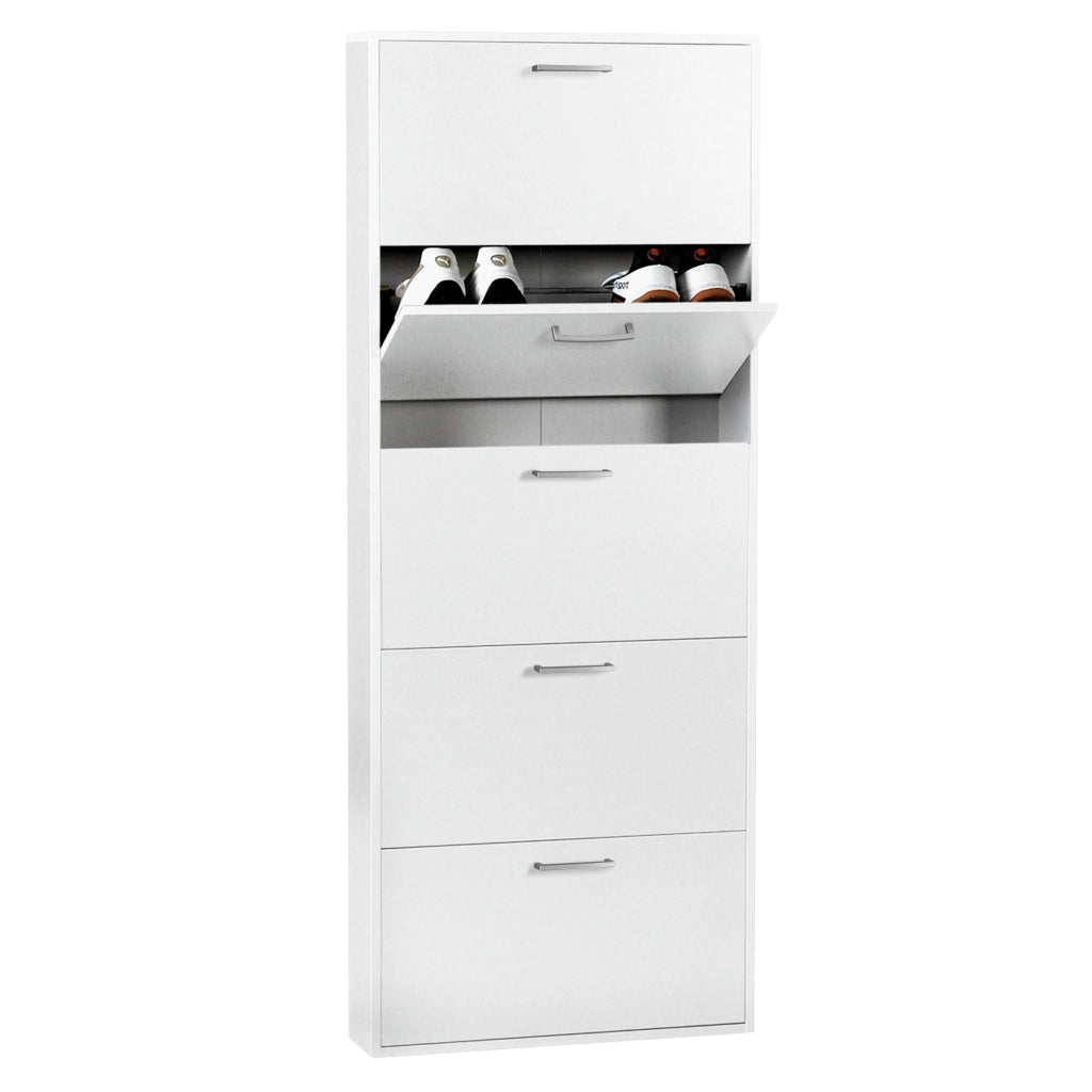 SCARPIERA ESPRESSO 5 RIBALTE 65X15XH174CM BIANCA