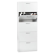 SCARPIERA ESPRESSO 5 RIBALTE 65X15XH174CM BIANCA