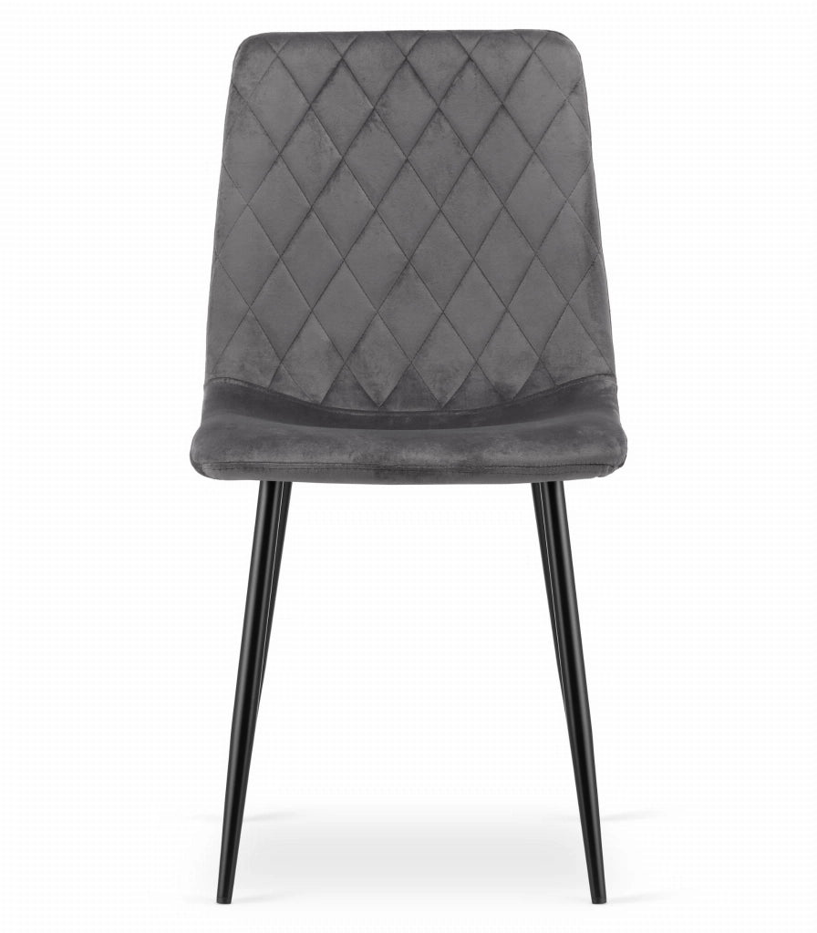 Sedia Valora TURIN in velluto grigio scuro, design ergonomico x3