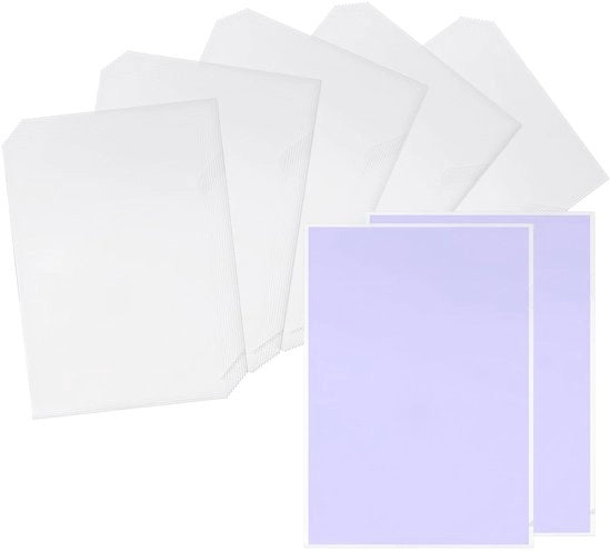 Set di cartelloni per documenti da 100 - formato A4 - 30 x 20 cm - trasparente - duraturo - archiviazione pratica - fodere per documenti