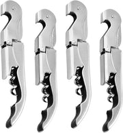 Opener per bottiglia professionale (4-pack) | Opener per bottiglia in acciaio inossidabile | Coltellino da sommelier in acciaio inossidabile | Opener per bottiglia duraturo | Adatto per uso domestico e professionale