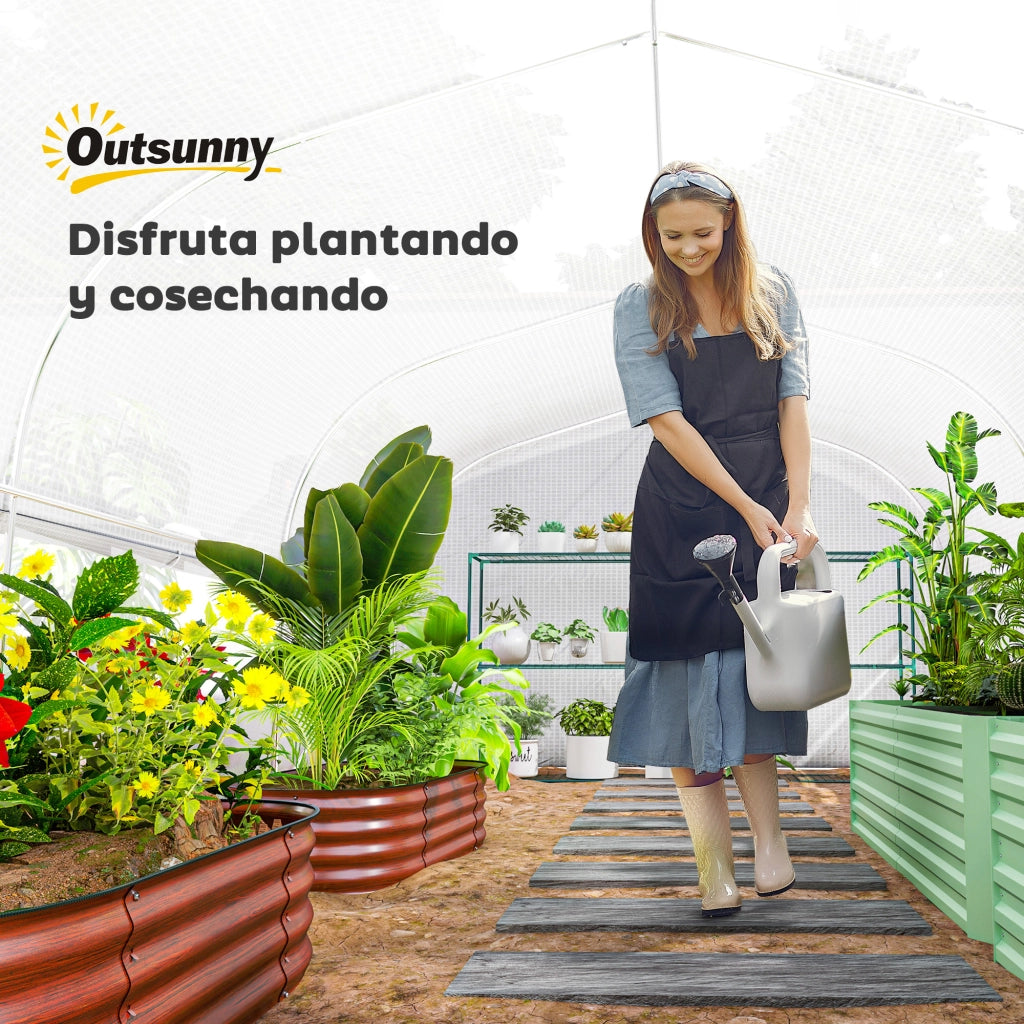 Serra Tunnel 4x3x2 m con 2 Finestre e Porta ¨C zephmum ¨C Bianco