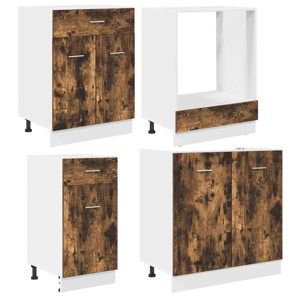 Set di mobili da cucina con cassetto Lyon 8 pcs Rovere fumo