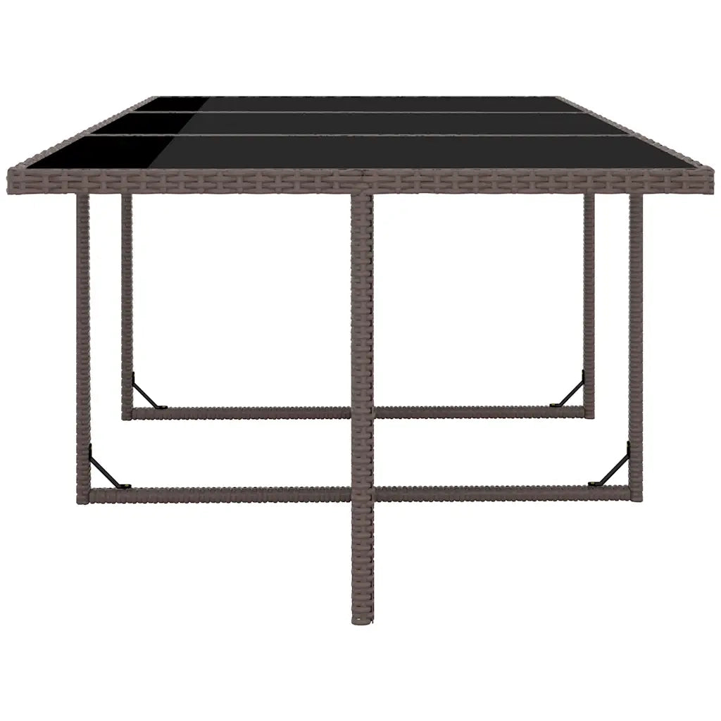 Set da Pranzo da Giardino 11 pz con Cuscini Polyrattan Marrone 42548