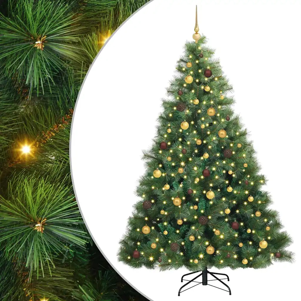 Albero di Natale artificiale con 300 LED Verde 210 cm PE e PVC 3397793