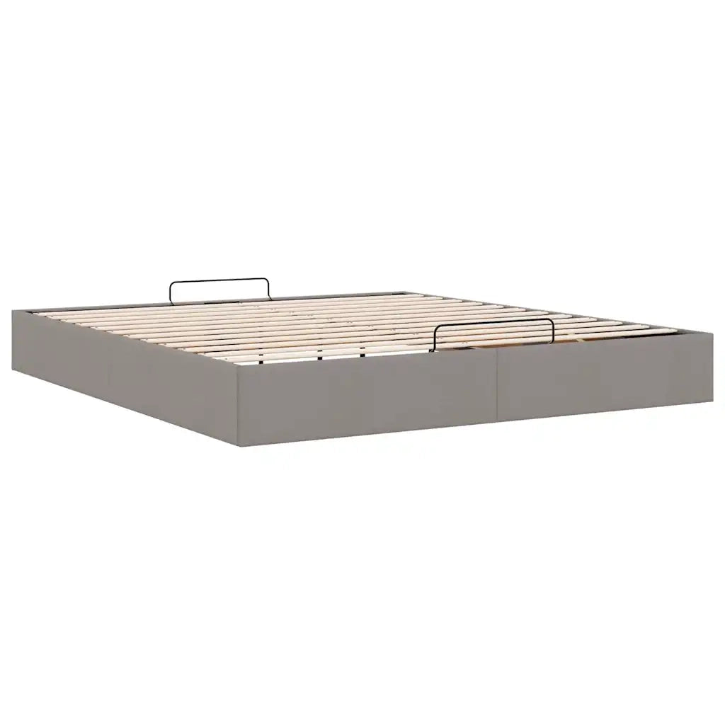 Struttura Letto Pouf senza Materasso Tortora 160x200cm Tessuto 3310893