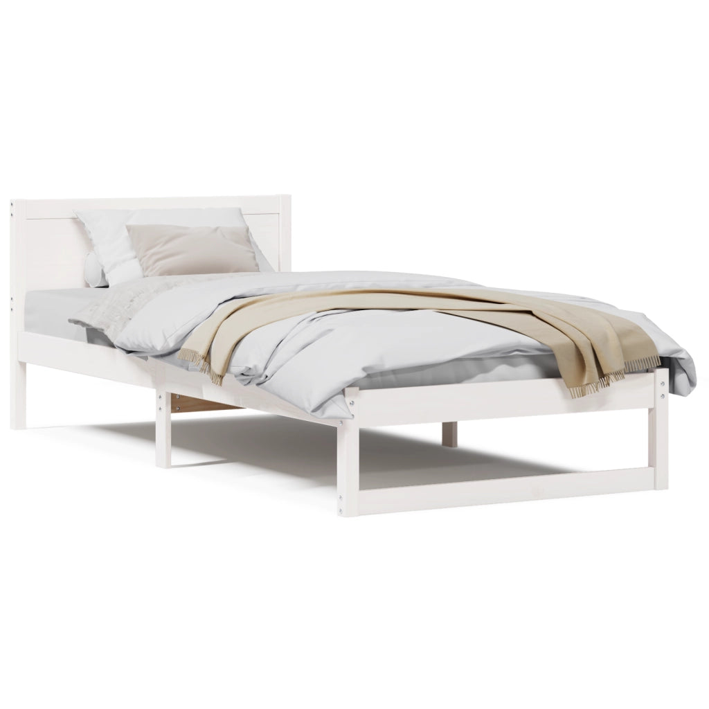 Struttura Letto Bianca Legno 90 x 200 cm