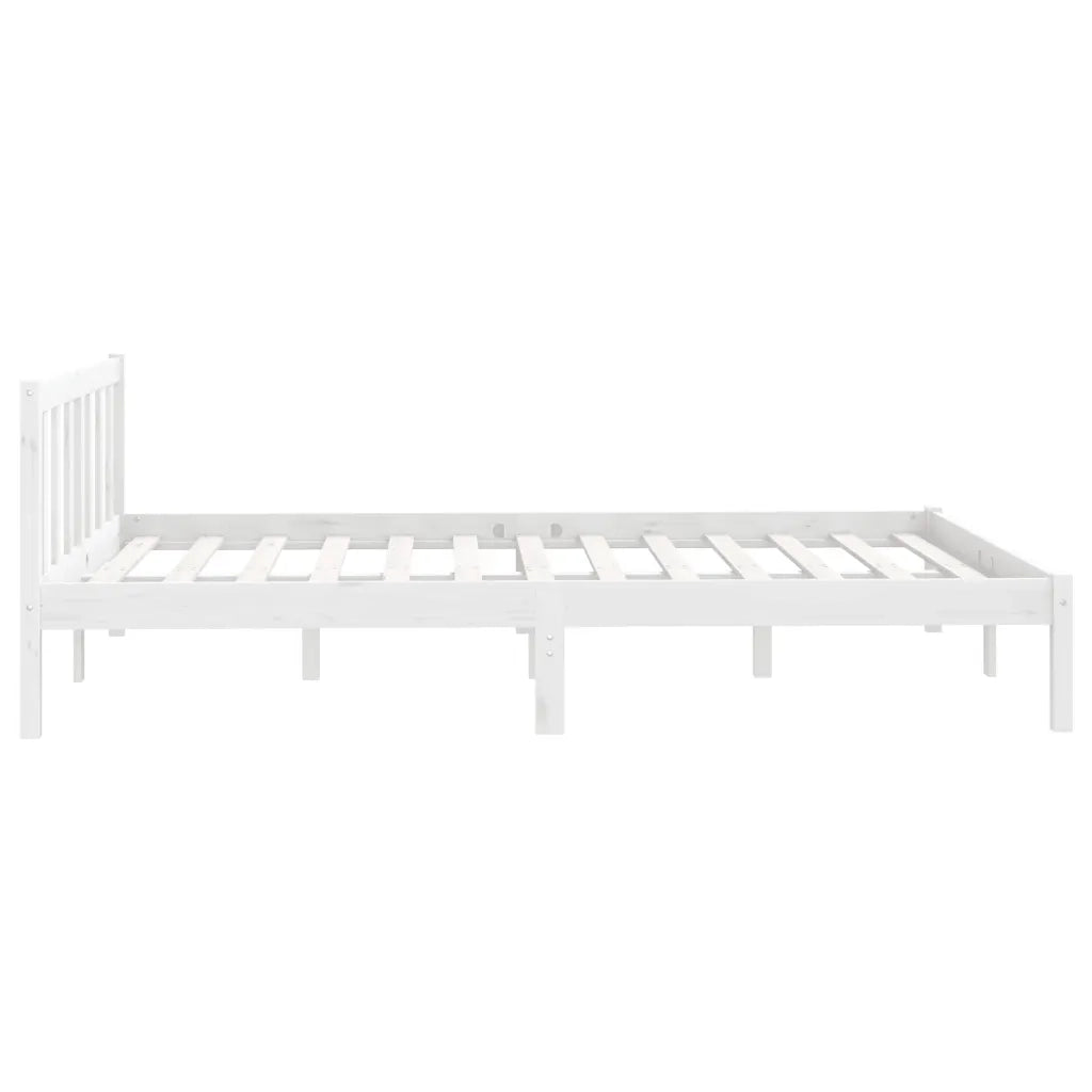 Giroletto-Struttura Letto Bianco in Legno Massello di Pino 140x200 cm 804817