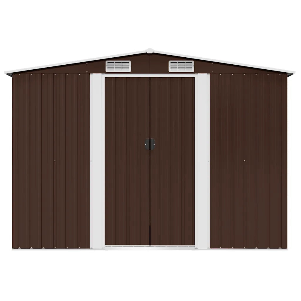Capanno Attrezzi da Giardino Marrone 257x205x178 cm in Acciaio 47031