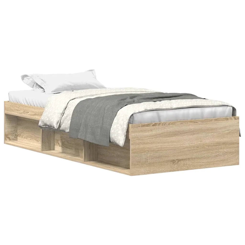Letto singolo | Letto per adulti | Giroletto Rovere Sonoma 100x200 cm