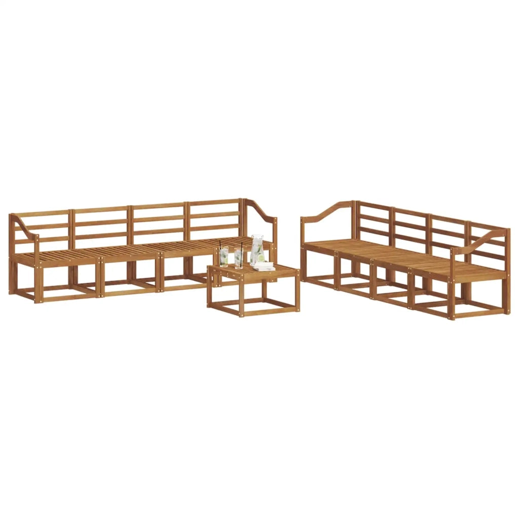 Set di divani da esterno 9 pcs Naturale