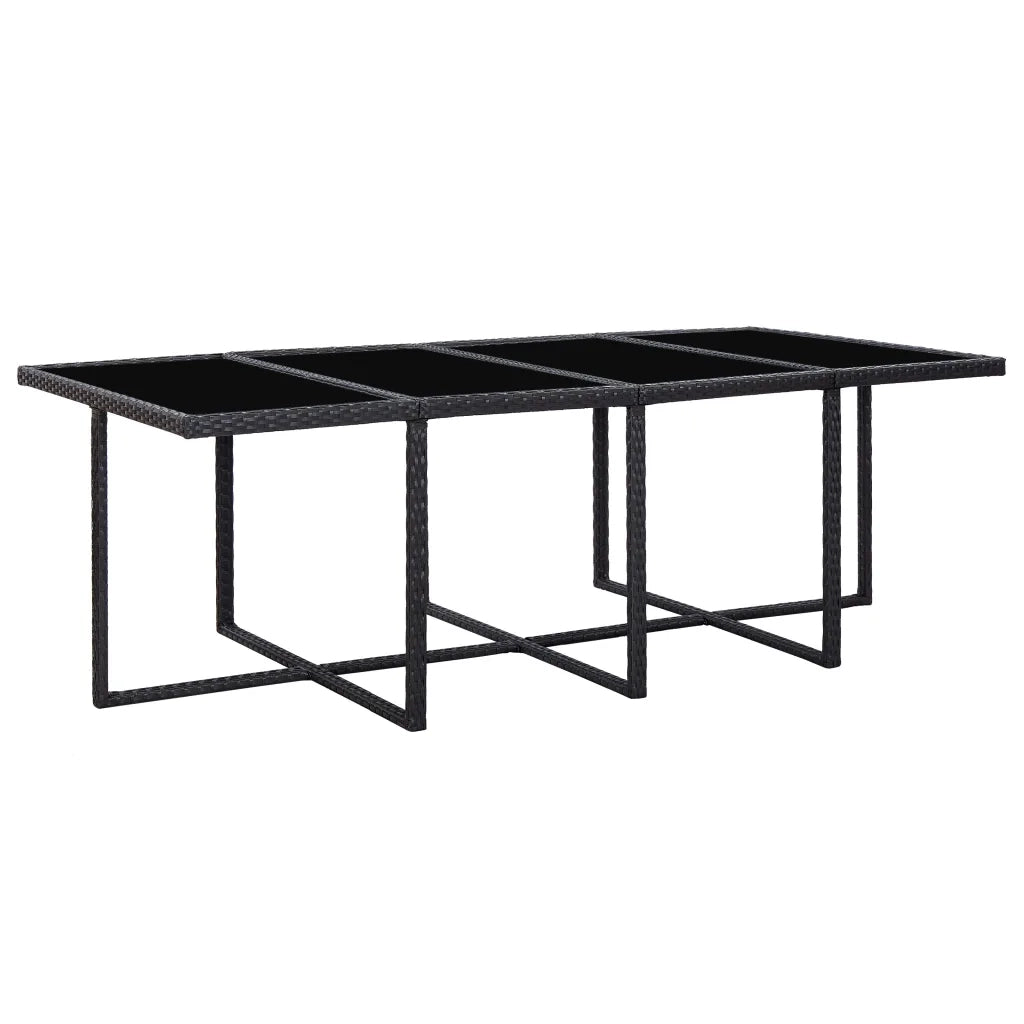 Set da Pranzo da Giardino 13 pz con Cuscini in Polyrattan Nero  cod mxl 50646