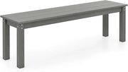 Panchina da Esterno in HDPE 140 x 35 x 45 cm, Panca da Giardino Senza Schienale per 2-3 Persone, Panchina dello Spogliatoio per Patio e Cortile, Portata 340 kg (Grigio)