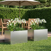 Vaso da giardino 2 pz Argento 50 x 40 x 40 cm Acciaio zincato 8005649