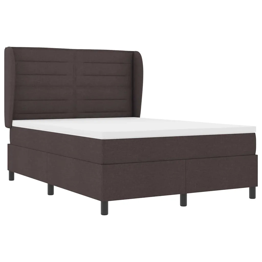 Letto a molle con materasso Marrone scuro 140 x 200 cm Tessuto 3340504