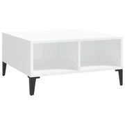 Tavolino da salotto | Tavolino da caff¨¨ | Tavolino da Soggiorno Bianco Lucido 60x60x30 cm Legno Multistrato