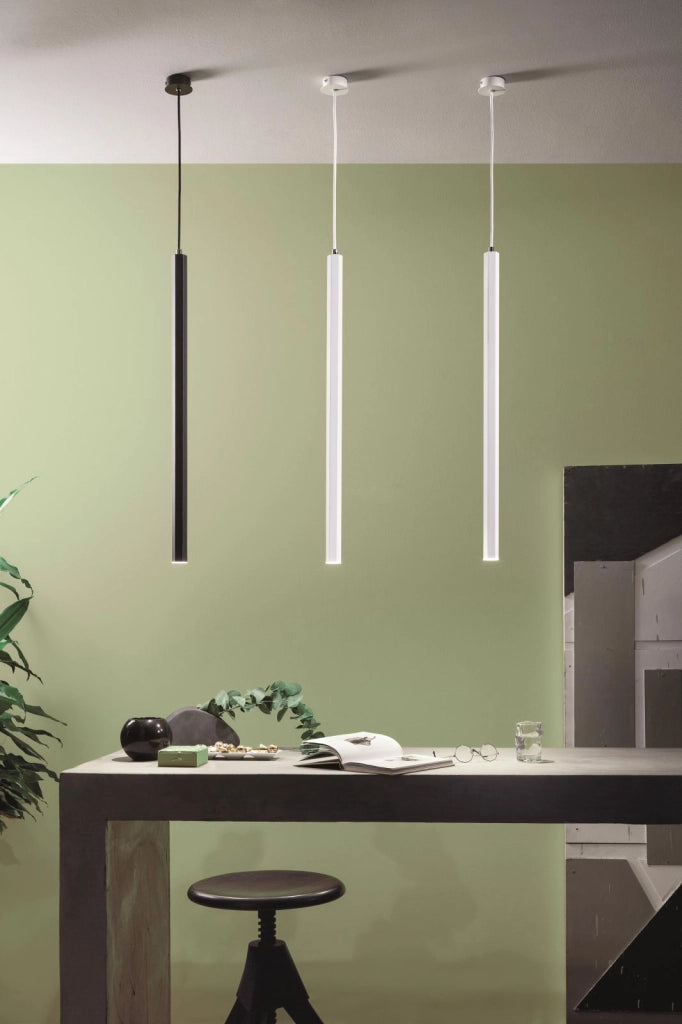 SOSPENSIONE EXAGON H.80CM D.3,5CM BIANCO LED 3000K 365LM 5W