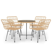 Set da pranzo mobili da giardino mobili da esterno 5 pezzi in resina intrecciata 02_0014323