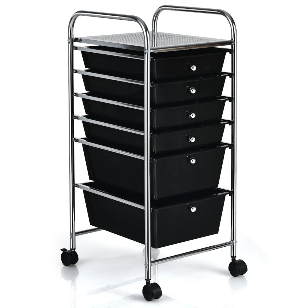 Carrello portaoggetti con cassetti 32,5 x 37 x 74,5 cm pratico con ruote stile moderno in ferro e plastica 20_0017516