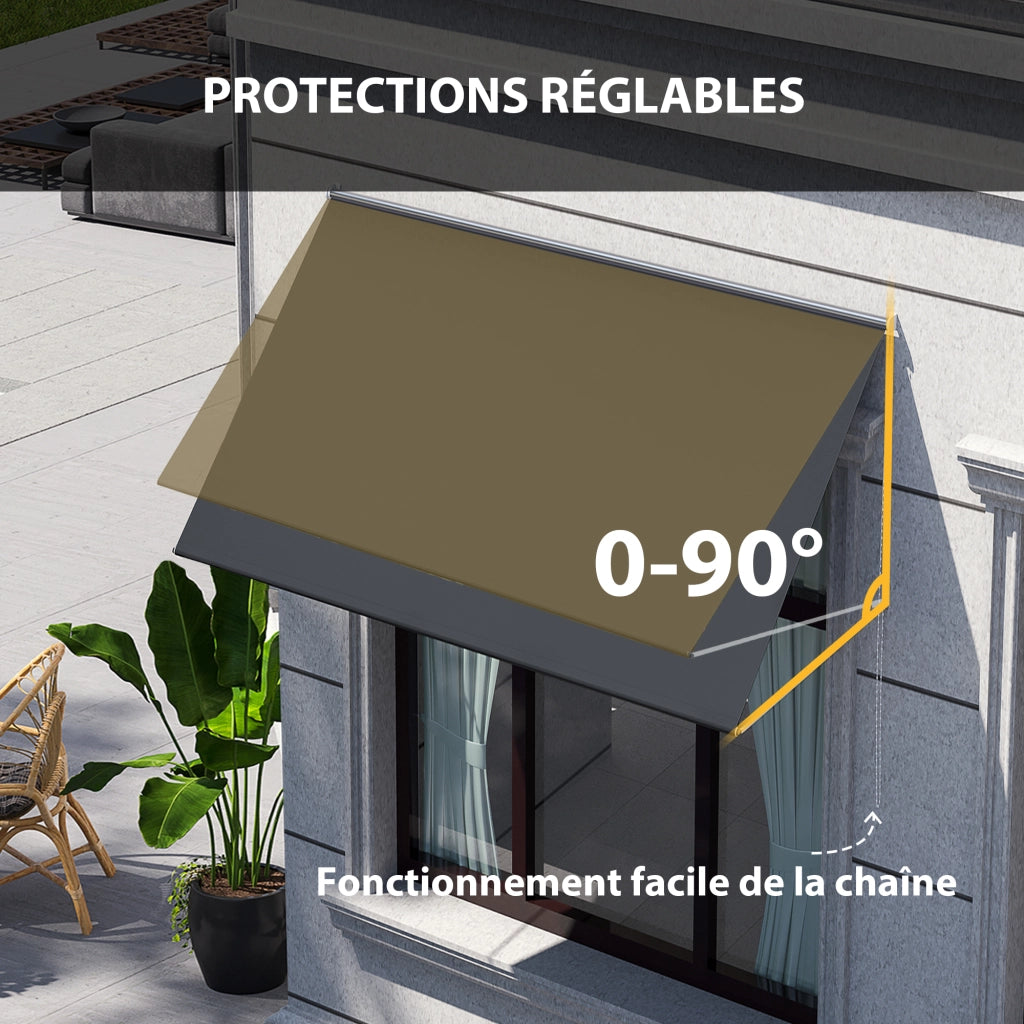 Tenda da sole retrattile regolabile ¨C zephmum ¨C grigio scuro alluminio 150x120 cm