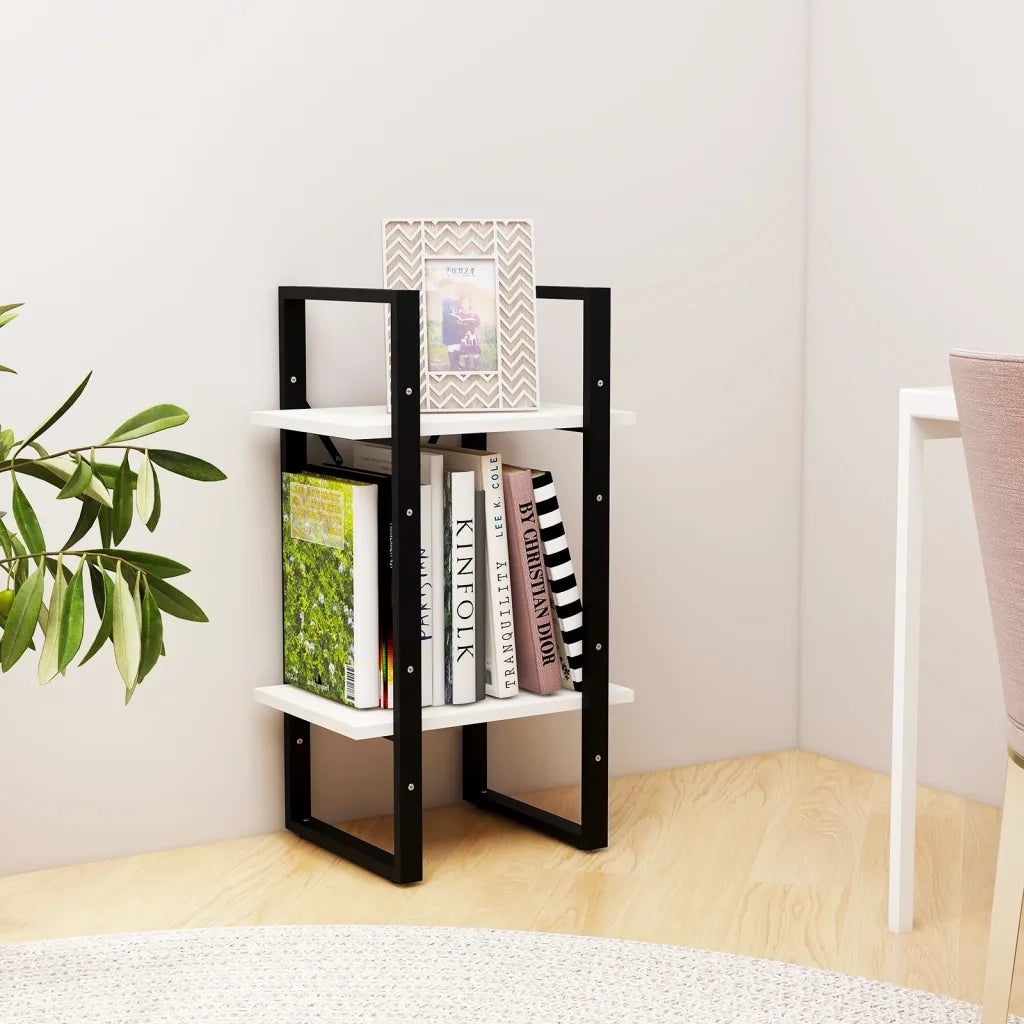 Libreria a 2 Ripiani Bianca 40x30x70 cm in Massello di Pino 806413