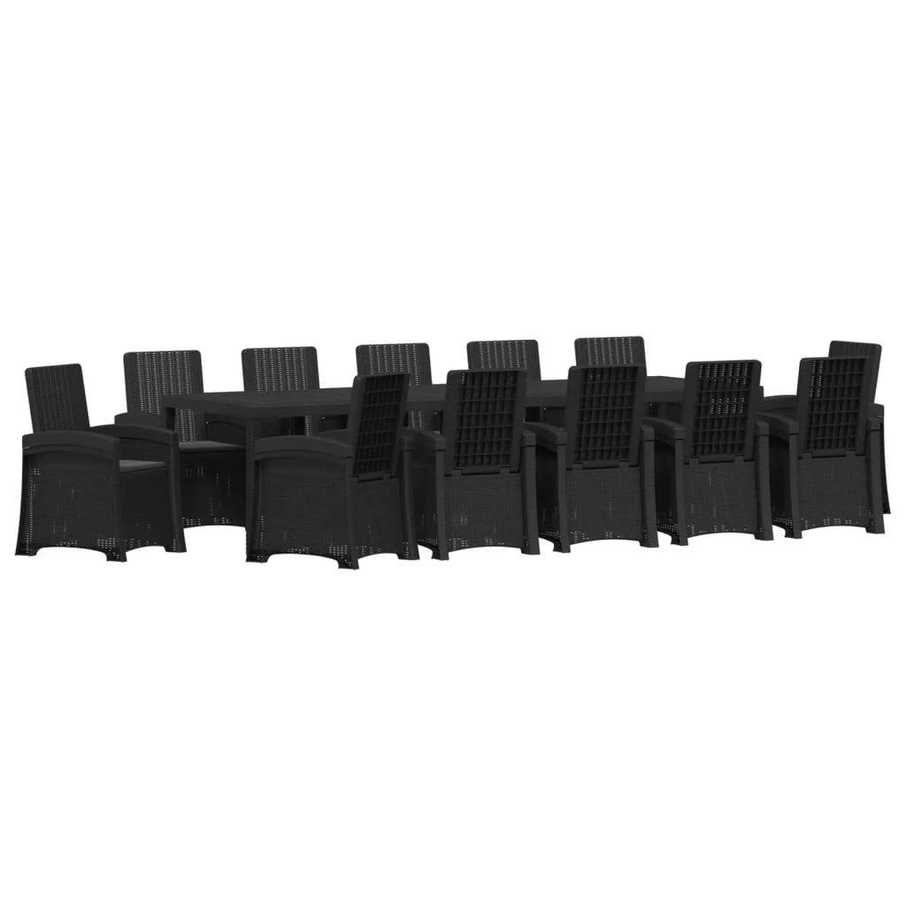Set da Pranzo per Giardino 14 pz Antracite PP 3430184
